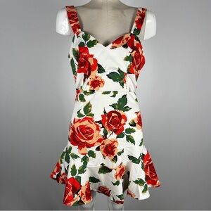 Flying Tomato Vibrant Red Floral Mini Dress